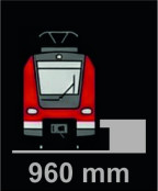 Bahnsteigkanten 960 mm über SO