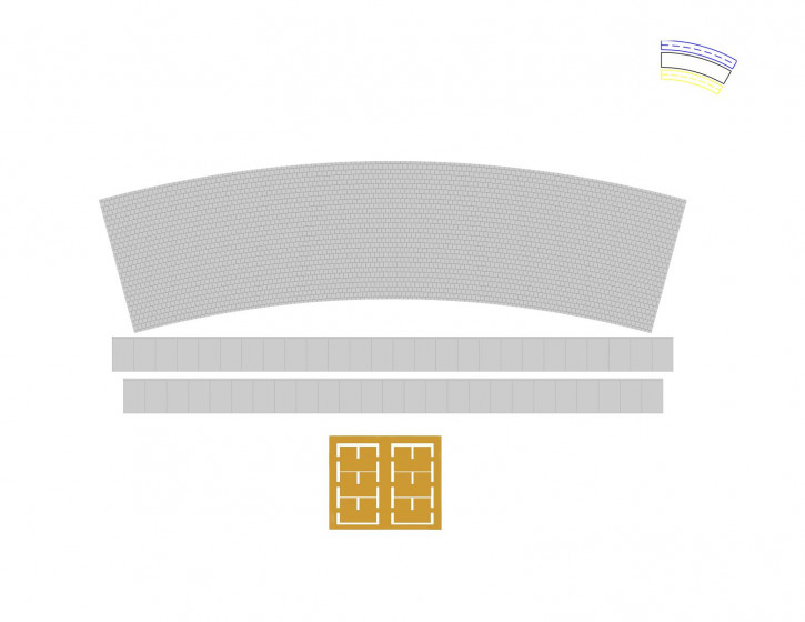 75,2 mm Kurvenbahnsteig Set 7 R3 u. R5