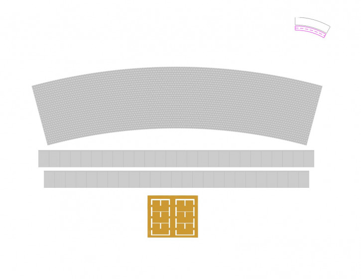 75,2 mm Kurvenbahnsteig Set 11 R4