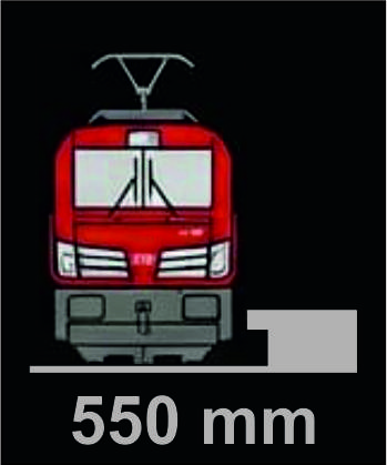 Bahnsteigkanten 550 mm über SO