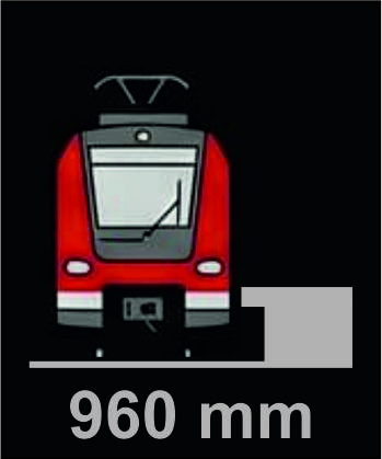 Bahnsteigkanten 960 mm über SO